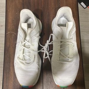 Nike Lebron 4 white with multi color bottom shoes